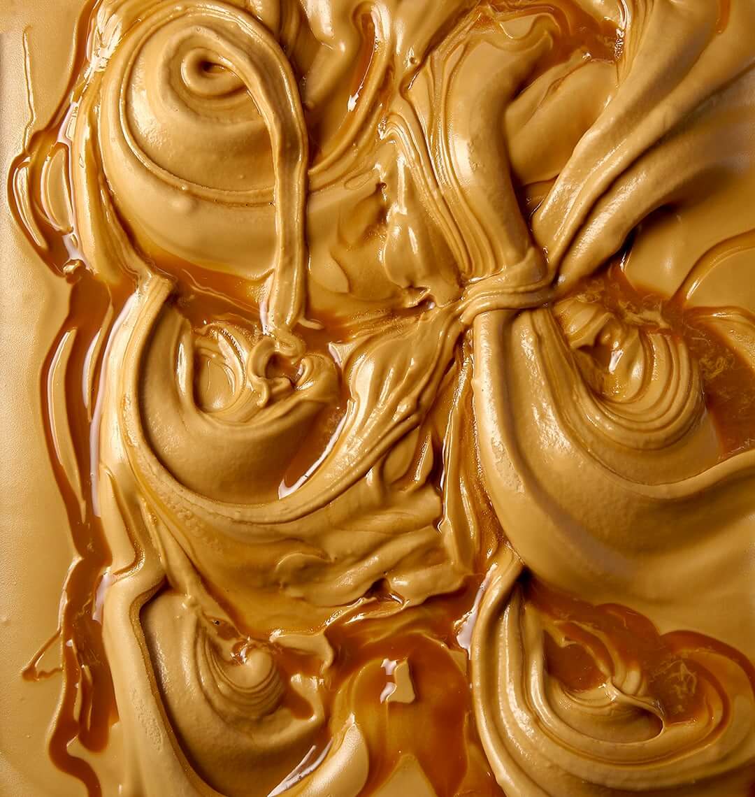 Texture of dulce de leche ice cream