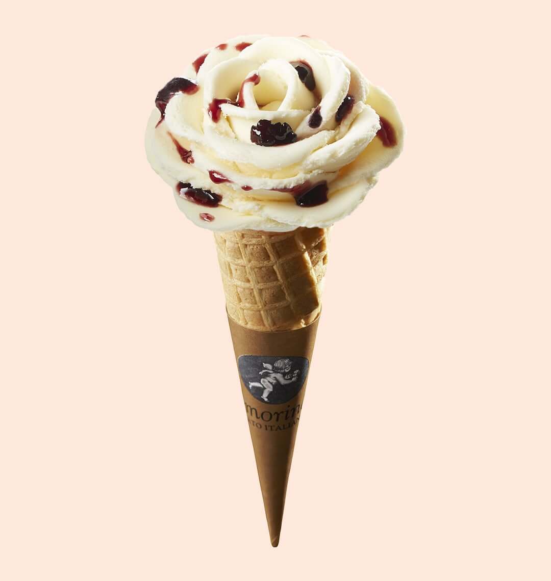 Ice cream cone, amarena flavor