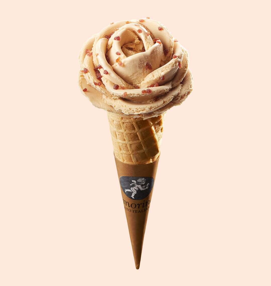 Ice cream cone, salted butter caramel flavor
