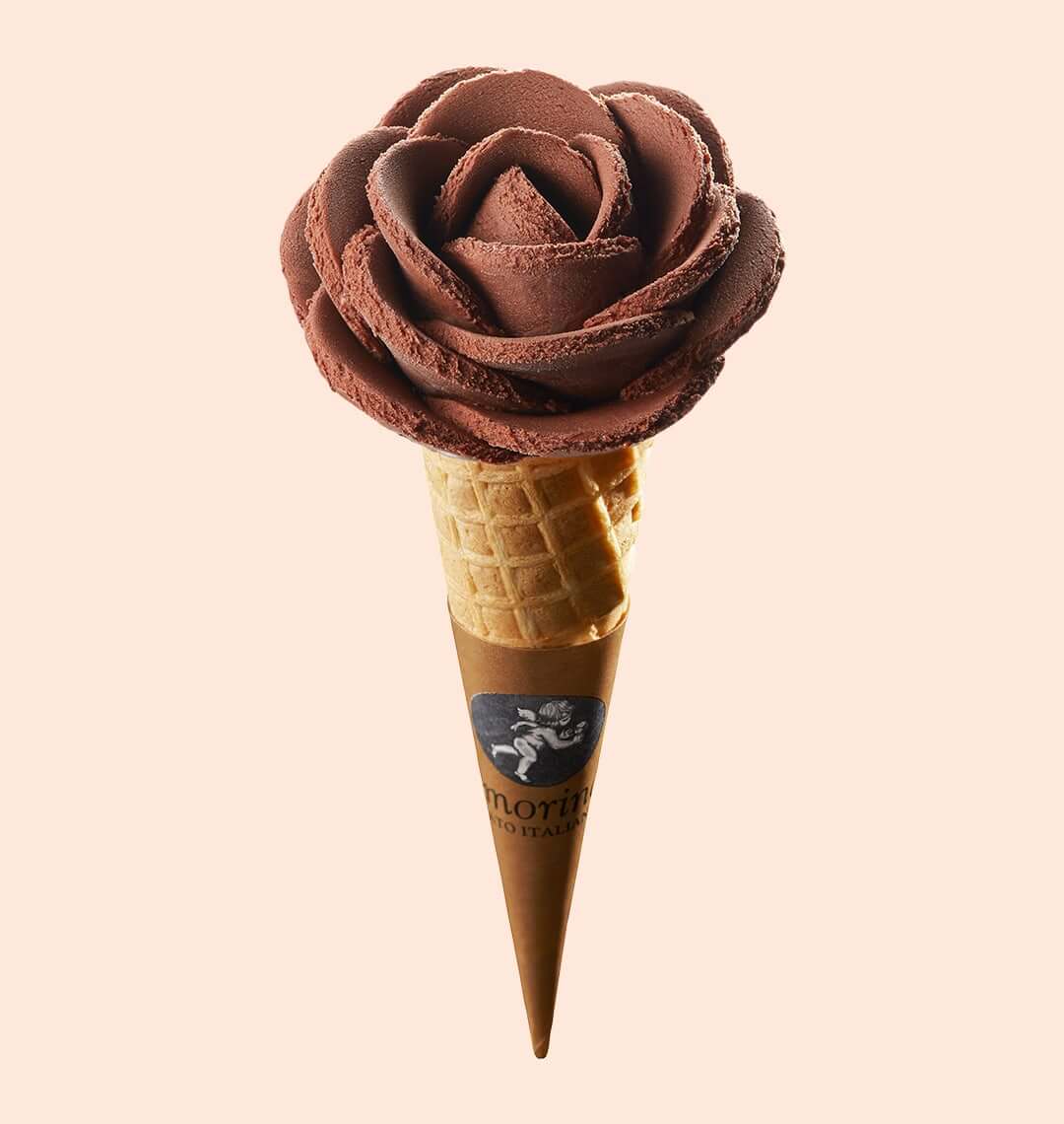 Ice cream cone, chocolate sorbet flavor