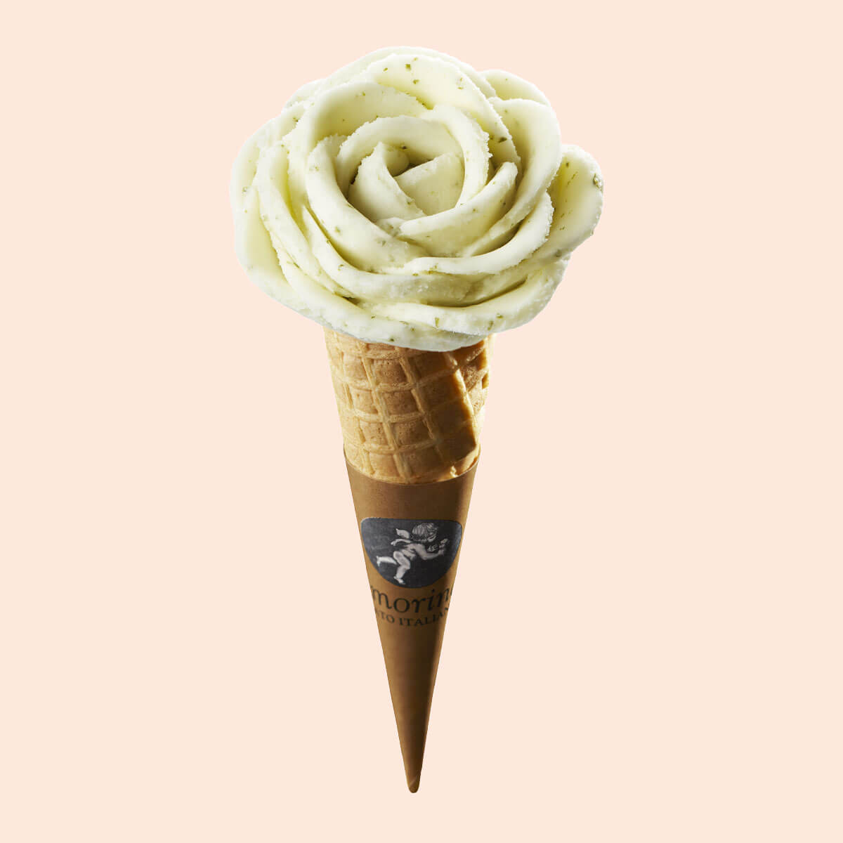 ice cream cone, lime basil flavor