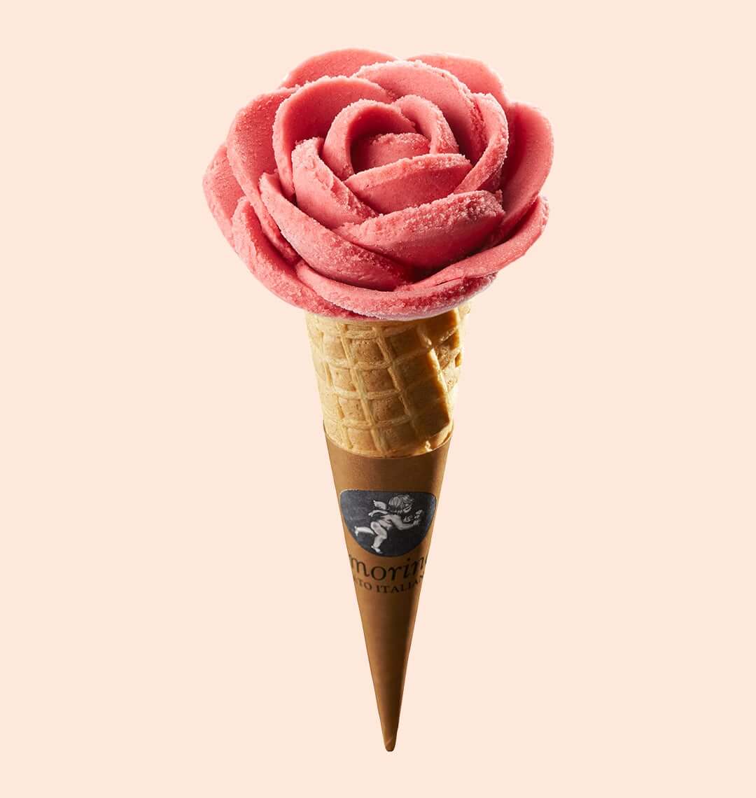 Ice cream cone, camarosa strawberry flavor