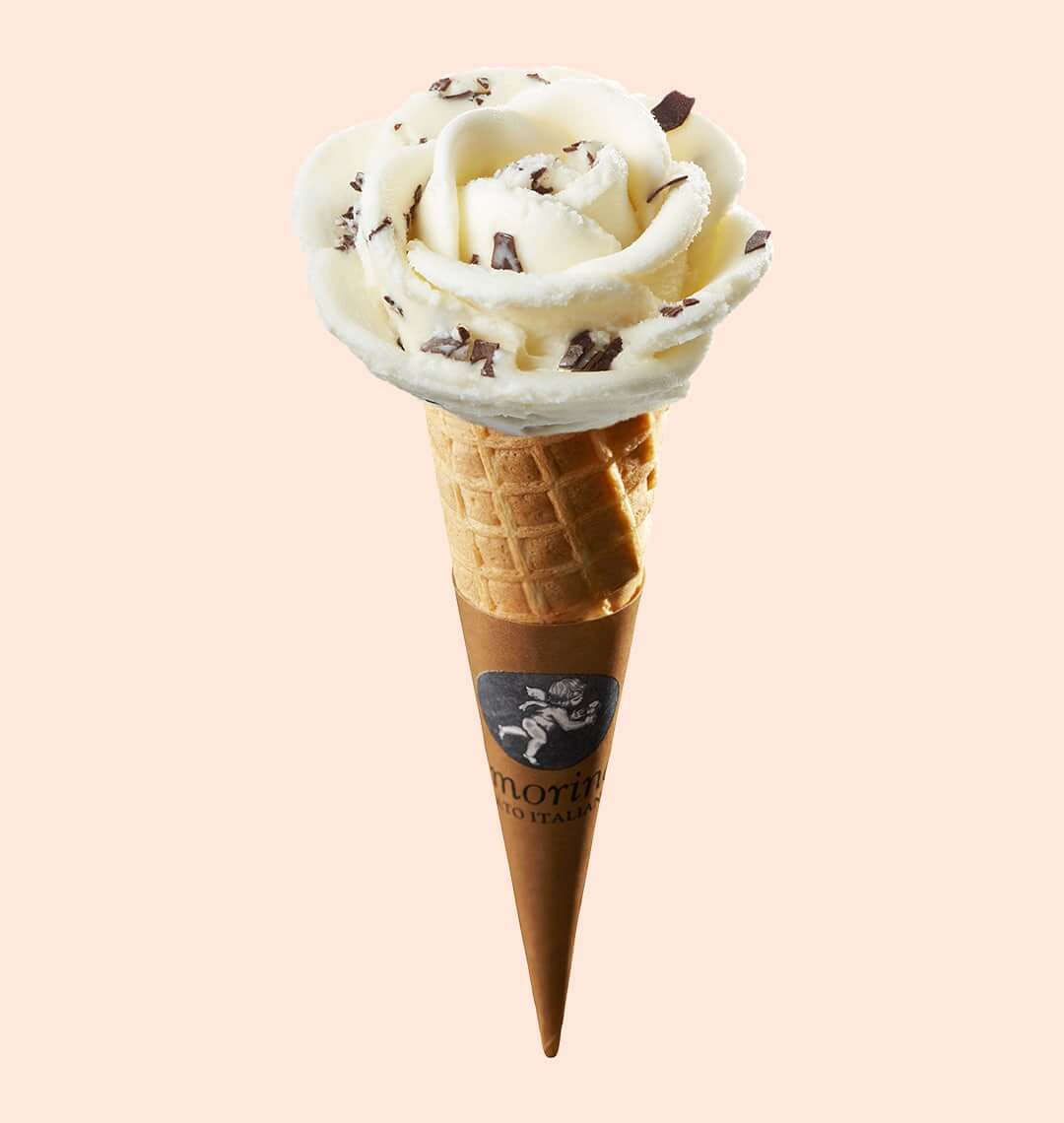 Ice cream cone, stracciatella flavor
